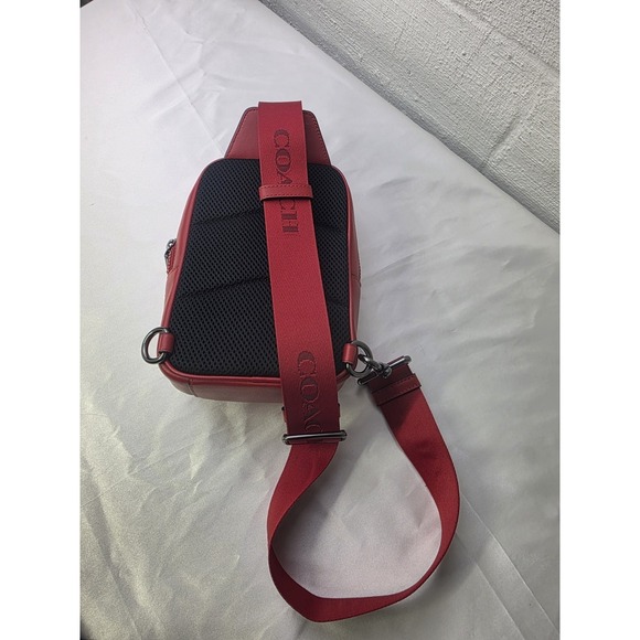 Coach Racer Red Sling Pack Backpack Small - Picture 3 of 6